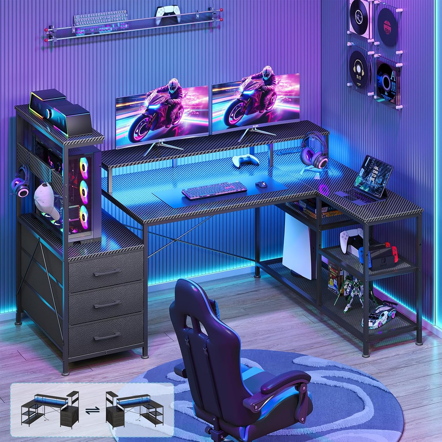 Pc Gaming Center - Escritorio para Juegos en Forma de