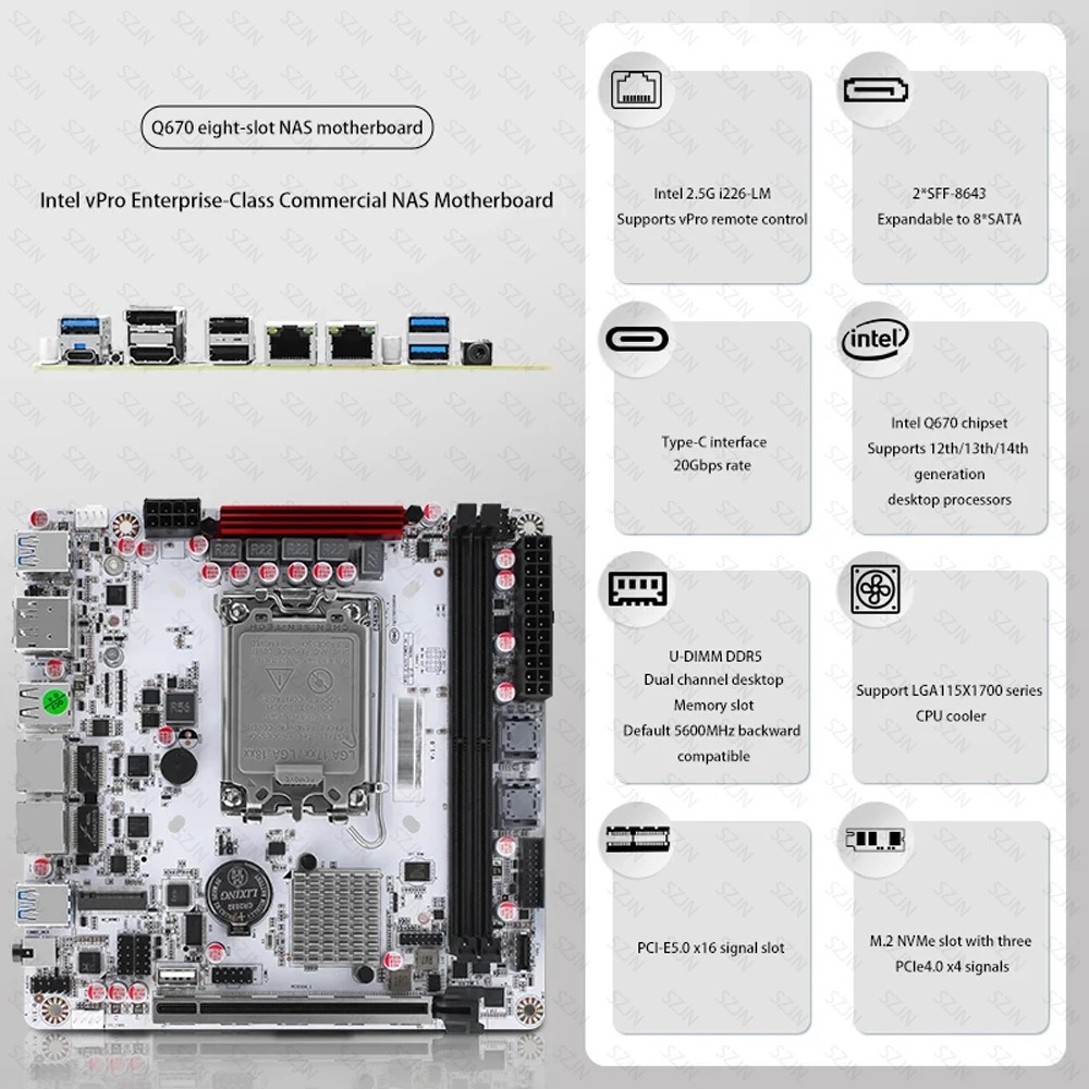 Kit de Placa Base Q670 ITX NAS - Pc Gaming I7 14Th Gen reseña y precio