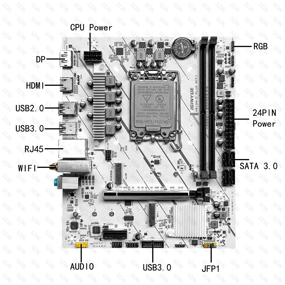 Tarjeta Madre JGINYUE H610M, S - Pc Gaming I7 14Th Gen reseña y precio