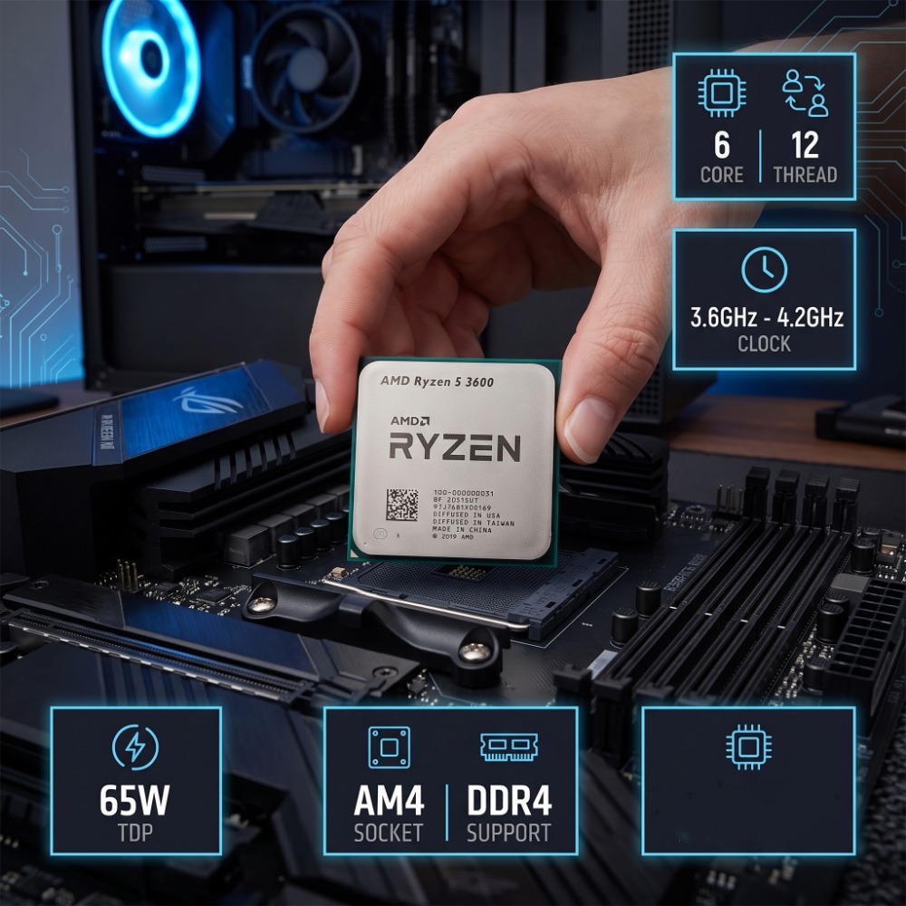CPU AMD Ryzen 5 3600 para PC d - Pc Gaming Ryzen 5 reseña y precio
