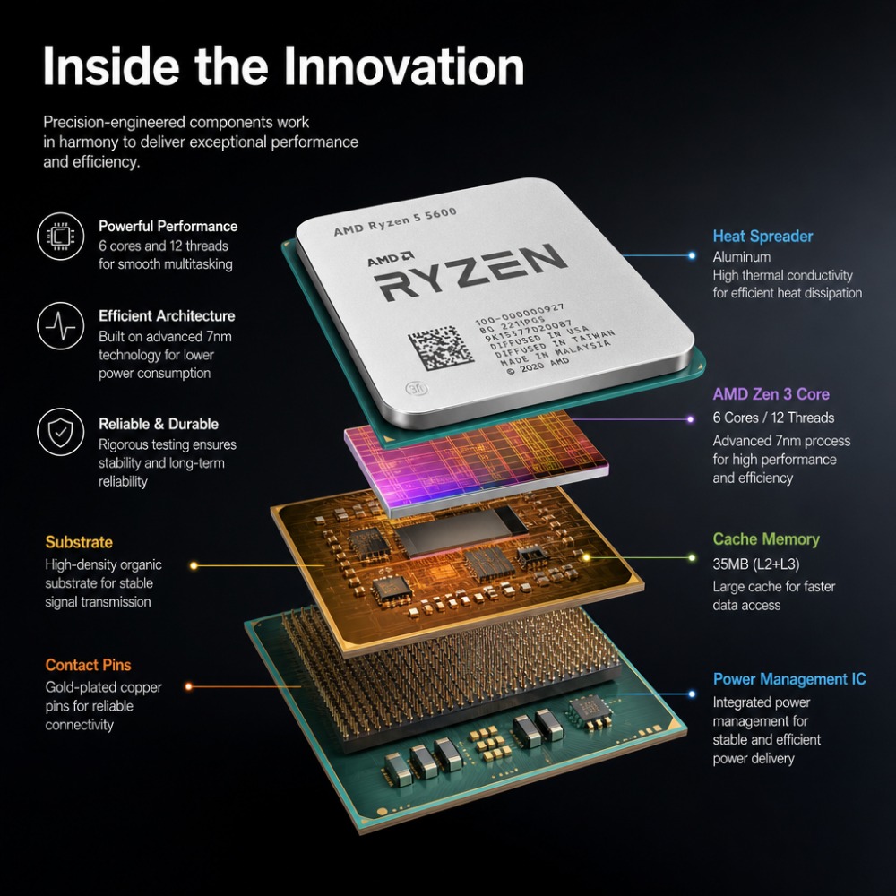 Chip Ryzen 5 5600 R5 5600 para - Pc Gaming Ryzen 5 reseña y precio