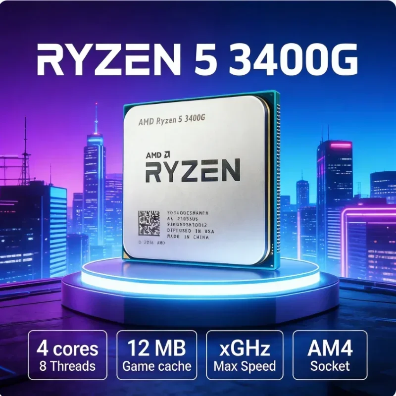 CPU AMD 3400G de 4 Núcleos y 8 - Pc Gaming Entry reseña y precio