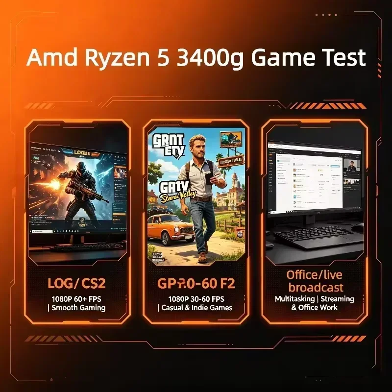 CPU AMD 3400G de 4 Núcleos y 8 - Pc Gaming Entry reseña y precio