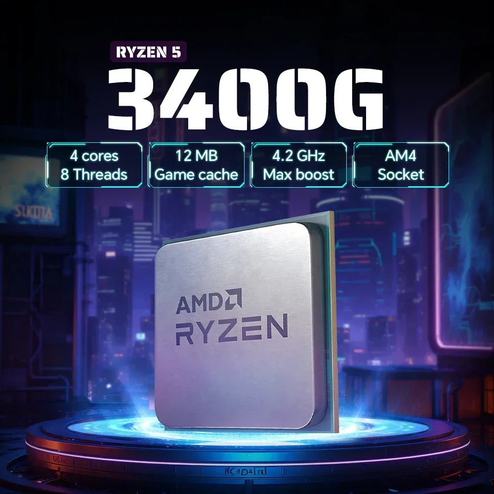 CPU AMD 3400G de 4 Núcleos y 8 - Pc Gaming Entry reseña y precio