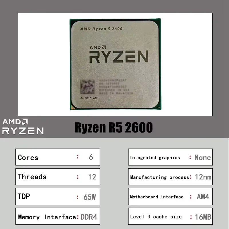 CPU AMD Ryzen 5 2600 R5 2600 d - Pc Gaming Entry reseña y precio